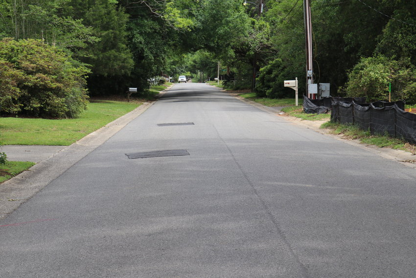 Pecan Avenue is one Fairhope street designated for resurfacing under the plan approved by the City Council. The street was damaged by gas line repairs.