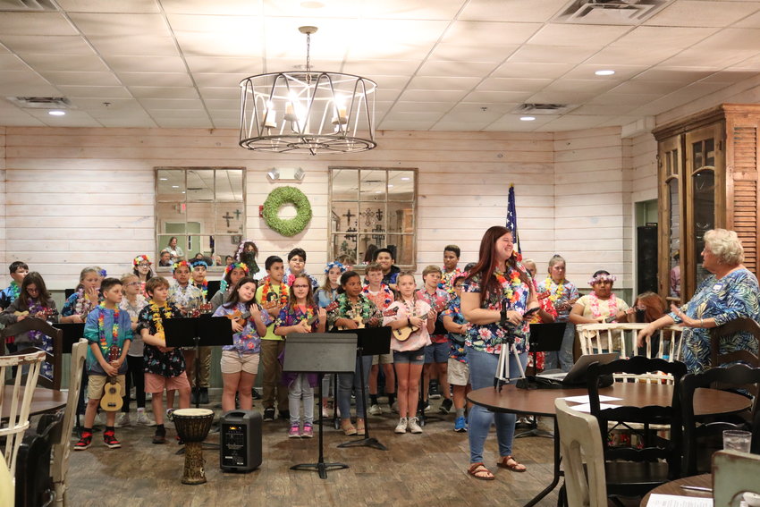Students from Foley Elementary School recently performed three songs on ukuleles for the Foley Optimist Club. The school&rsquo;s ukulele club consists of fourth, fifth and sixth grade students and offers students who enjoy music but aren&rsquo;t looking to join the band or choir the opportunity to learn an instrument and perform.