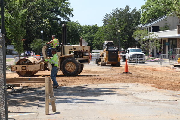 Workers repair utility lines in downtown Fairhope on Thursday, April 28. Capital projects are one item in the city budget reviewed Monday, April 25.