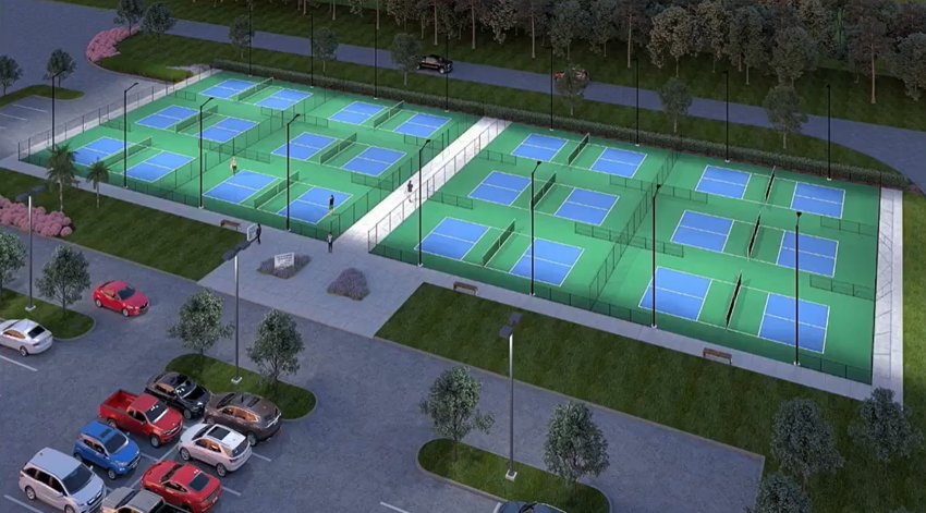 An artist's rendering shows plans for 12 new pickleball courts to be built at the Gulf Shores Sportsplex.
