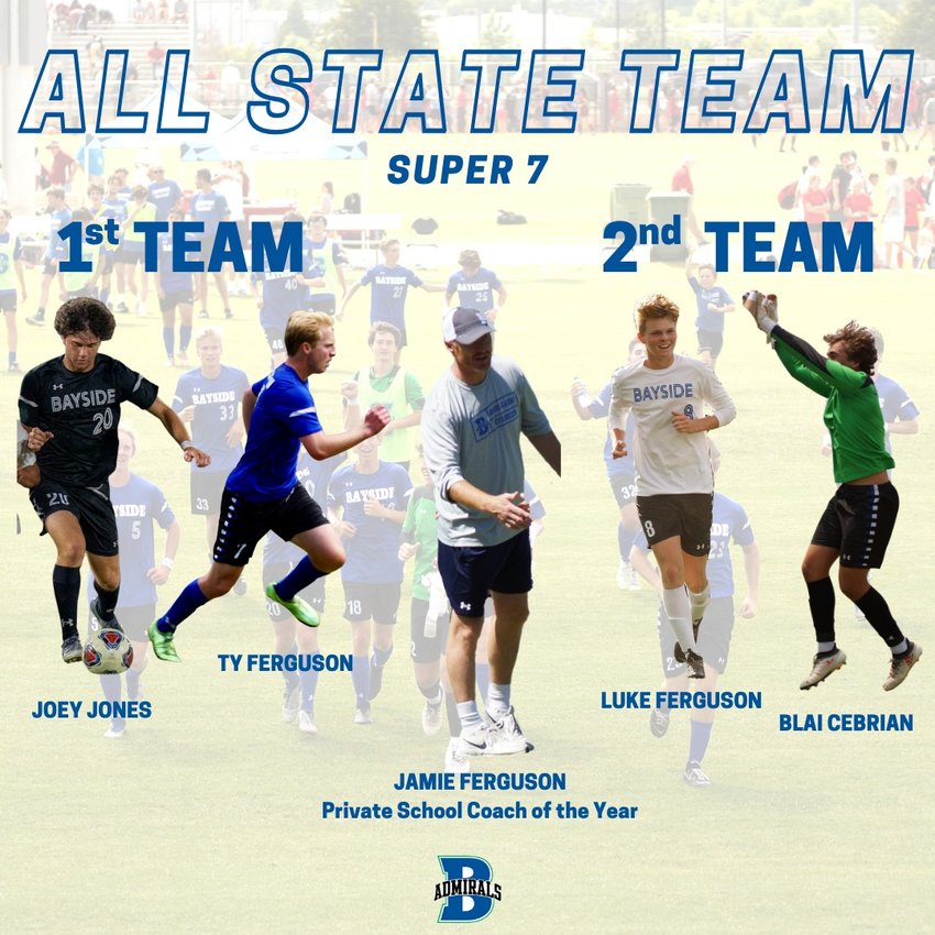 The Bayside Academy Admirals had four players named to the AHSSCA Super All-State team after they won a second straight Class 1-3A state title. Head Coach Jamie Ferguson was also named Private School Coach of the Year.