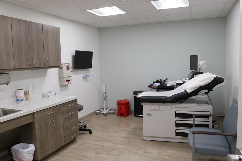 The ultrasound room offers a spacious area for expecting mothers and friends and family to catch a glimpse of the newest member of the family.