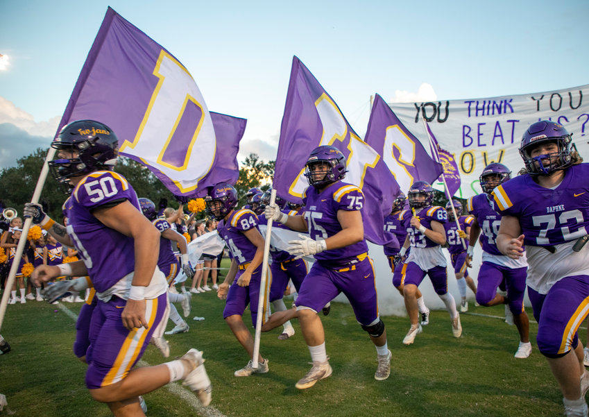 The Daphne Trojans take the field for their Class 7A Region 1 game against the Davidson Warriors Sept. 9 at Jubilee Stadium. Daphne hosts Fairhope Friday night in what will likely be a battle for the first-place spot in the group.