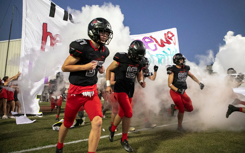 The Spanish Fort Toros take the field for their non-region, rivalry game against the Daphne Trojans Sept. 23. Spanish Fort collected its third straight win last Friday over McGill-Toolen heading into this Friday&rsquo;s meeting with Robertsdale.