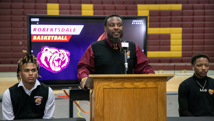 The Ballin Down South Sports Network hosted a basketball media day event for Baldwin County teams at Robertsdale High School Sunday, Oct. 16. Local teams and players, including the host head coach Marshall Davis and senior guards Katton Hobbs (left) and Ja'Leal White, previewed the upcoming seasons with games approaching in early November.