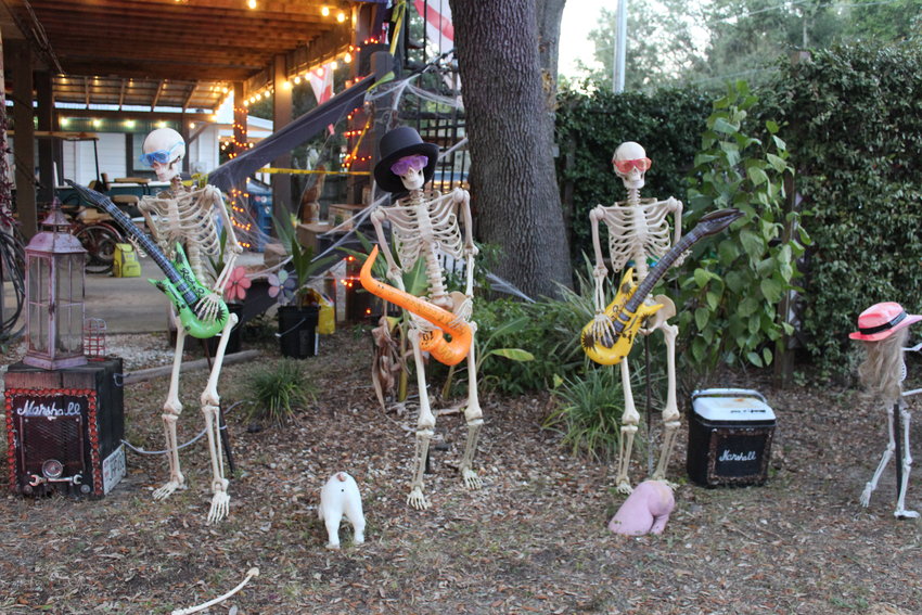 Christopher Whelan's yard has been taken over by a bunch of rowdy skeletons. His Gentleman's Cabaret display is worth the drive down to Armadillo Avenue in Orange Beach's Bear Point neighborhood.