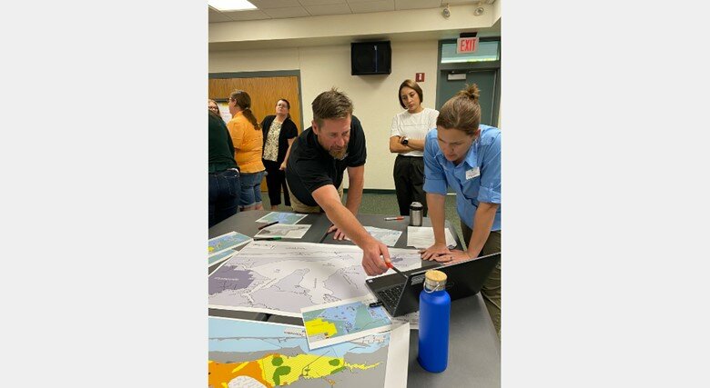 Team members at the Pensacola &amp; Perdido Bay Estuary Program recently worked together at a oyster restoration mapping workshop.