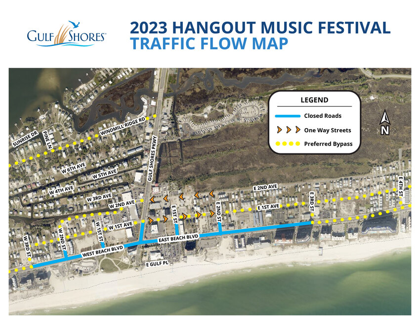 If you are headed to Gulf Shores this weekend please note the road closures and one way streets.