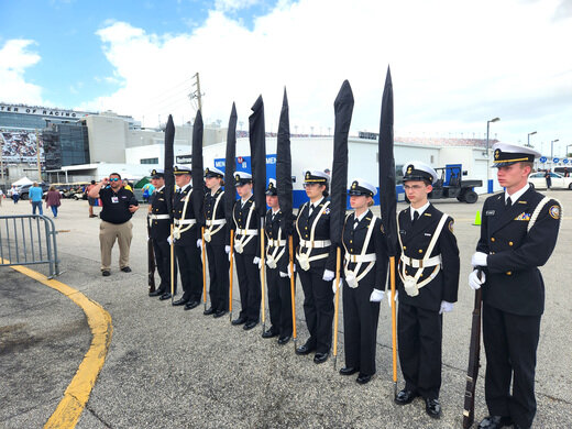 RHS air rifle team before presenting at the Daytona 500 race.