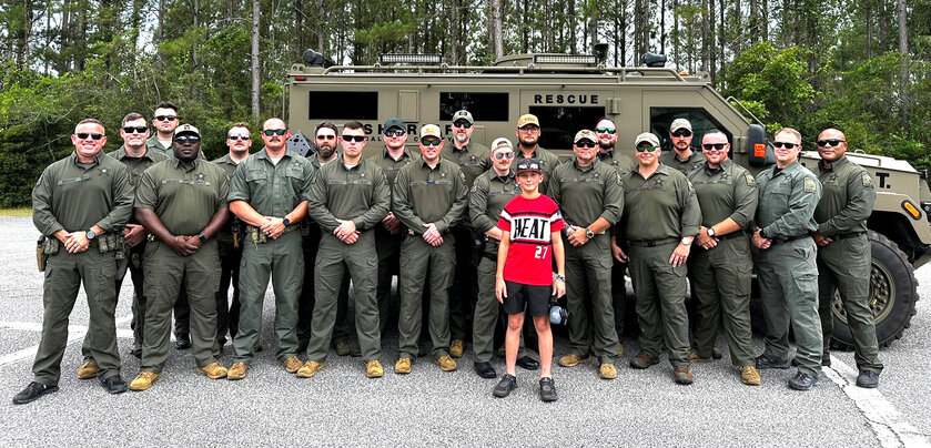 The Baldwin County Sheriff&rsquo;s Office SWAT Team grew by one for a day when Spanish Fort&rsquo;s Hayes Godwin participated in SWAT In-Service Week and had the opportunity for hands-on experiences and demonstrations.
