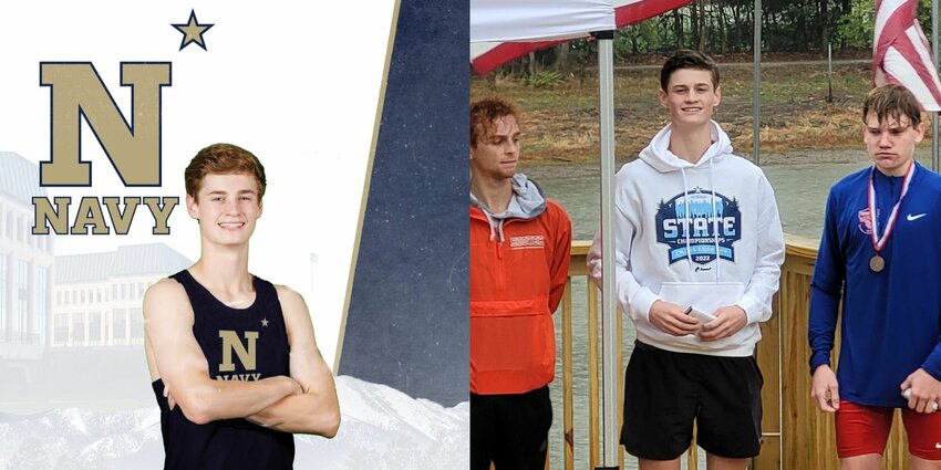 Recent Foley High School graduate Nick Hamby announced on Wednesday he&rsquo;ll be taking his running talents to boot camp at the United States Naval Academy. The Lions&rsquo; long-distance ace broke 10 school records and competed in eight state championship meets. At right, Hamby is pictured after his school-record time earned 13th place at the AHSAA Class 7A cross country state championships on Nov. 5, 2022, at Oakville Indian Mounds Park.