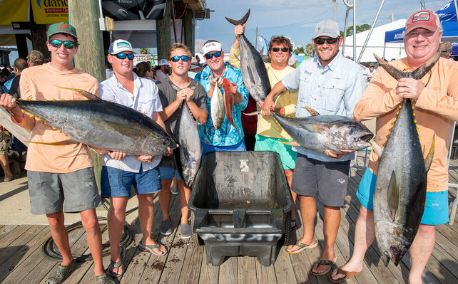 Categories include 15 inshore species and 18 offshore species. Each category has a minimum size.