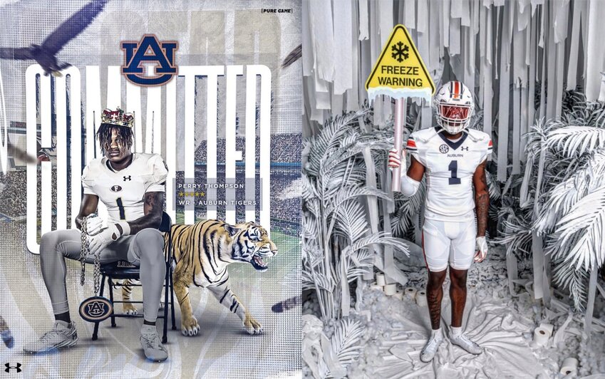 Foley senior Perry Thompson announced on Big Cat Weekend that he flipped his commitment from the Alabama Crimson Tide to the Auburn Tigers Saturday, July 29. The all-state receiver is the second five-star recruit to flip their commitments to Auburn in the last four days after Chilton County&rsquo;s Demarcus Riddick switched his pledge from Georgia.