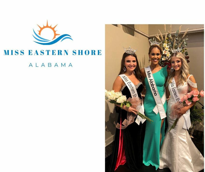 (From left) Miss Eastern Shore Dru Bramlett, Miss Alabama Brianna Burrell and Miss Eastern Shore&rsquo;s Teen Megan Kent.