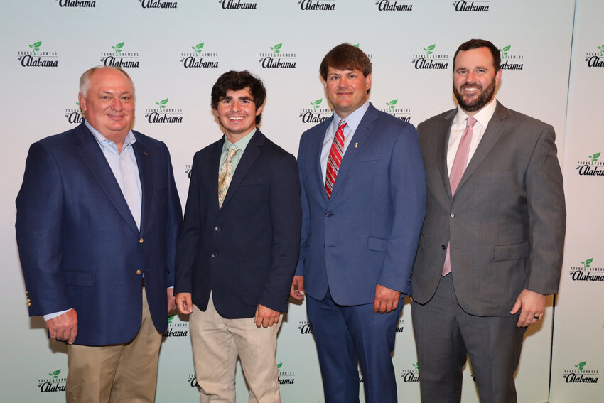 From left are Alabama Farmers Federation President Jimmy Parnell, Coleman McKenzie, Gregory Resmondo and Trey Colley.