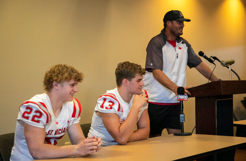 The St. Michael Catholic Cardinals were represented by Martin Corte, Zach Taylor and head coach Philip Rivers at Baldwin County Media Days in Daphne on July 31. Entering Rivers&rsquo; third year at the helm, he has already seen a shift in the gameday mentality amongst the team.