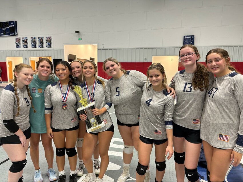 The South Baldwin Christian Academy Knights took second place from their inaugural host volleyball tournament on Saturday, Aug. 19, in Gulf Shores. The varsity team split into two teams then met in the semifinal contest.