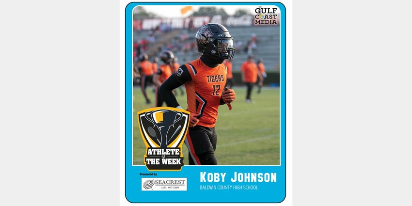 Koby Johnson's two interceptions against the Spanish Fort Toros helped earn him Seacrest Furniture Athlete of the Week honors for Week 3 after being voted as the winner by Gulf Coast Media readers. Stay tuned for the next poll to open on Mondays at noon on gulfcoastmedia.com/athlete.