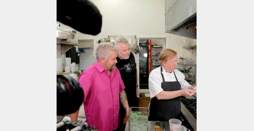'Panini' Pete Blohme joins &quot;Diners, Drive-Ins and Dives&quot; host Guy Fieri to co-host Friday's episode featuring The Noble South. Head chef and owner, Chris Rainosek's crawfish etouffee and chicken-fried quail are the featured menu items.