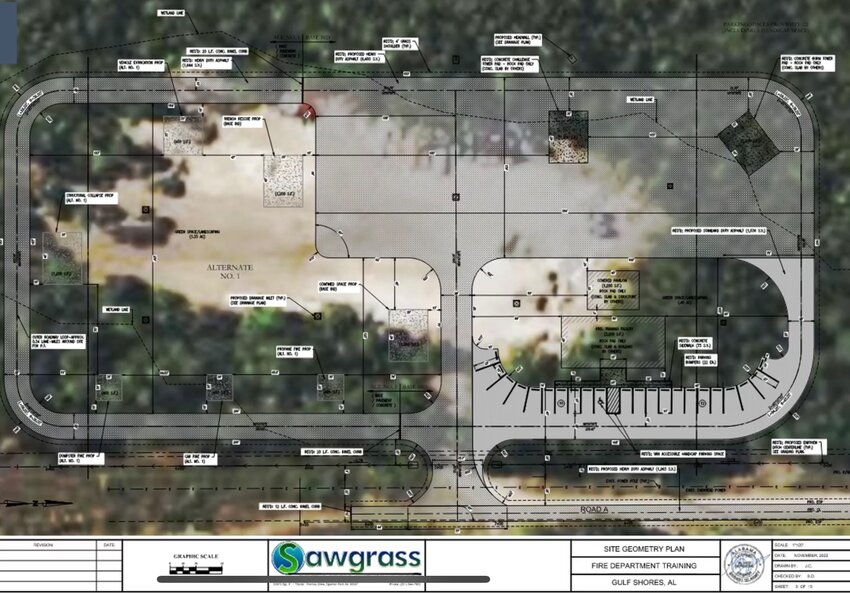 Rendering of the layout of the proposed new fire training facility in Gulf Shores.