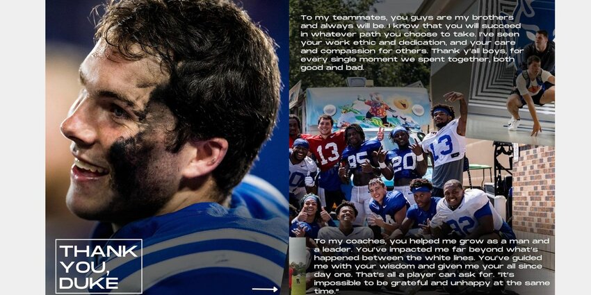 Riley Leonard announced his entrance to the transfer portal after three seasons with the Duke Blue Devils with a social media statement on Wednesday, Nov. 29. The former Fairhope Pirate was sure to express his gratitude toward everyone he came in contact with during his time on campus.