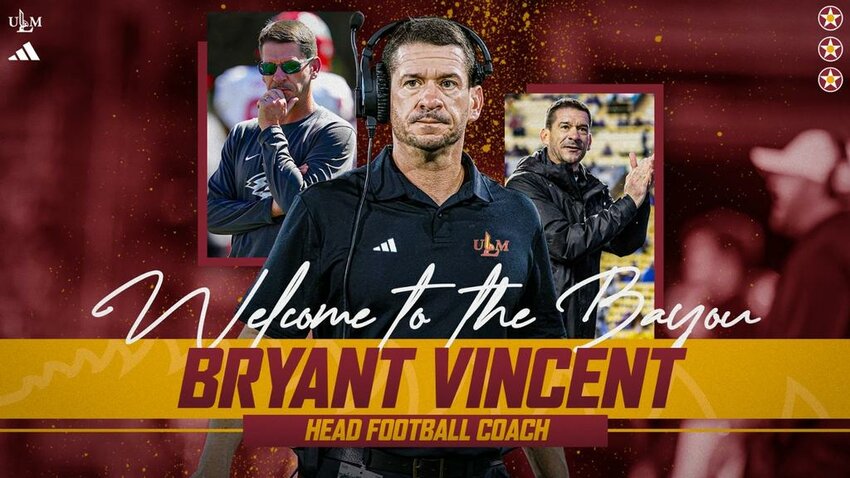 The 17th head football coach in the history of the Louisiana-Monroe Warhawk football program will be Bryant Vincent. Spanish Fort&rsquo;s 2010 state championship coach was announced as the newest coach of ULM on Tuesday, Dec. 5.