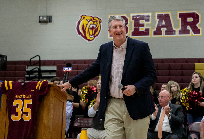 Cris Bell was introduced as Robertsdale&rsquo;s newest head football coach during a ceremony on Feb. 26, 2024, at the high school. After he helped end the Golden Bears&rsquo; 24-game losing streak in his debut season, Bell tendered his resignation earlier this week.