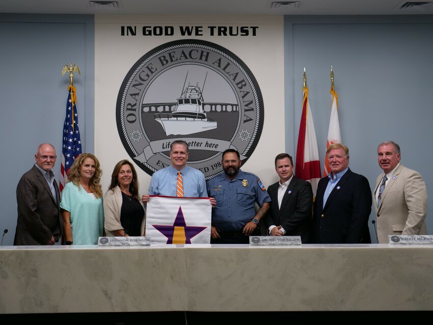 Alabama State Board of Education honored 75 schools, including Orange Beach Middle High School, with Purple Star School status on April 11.