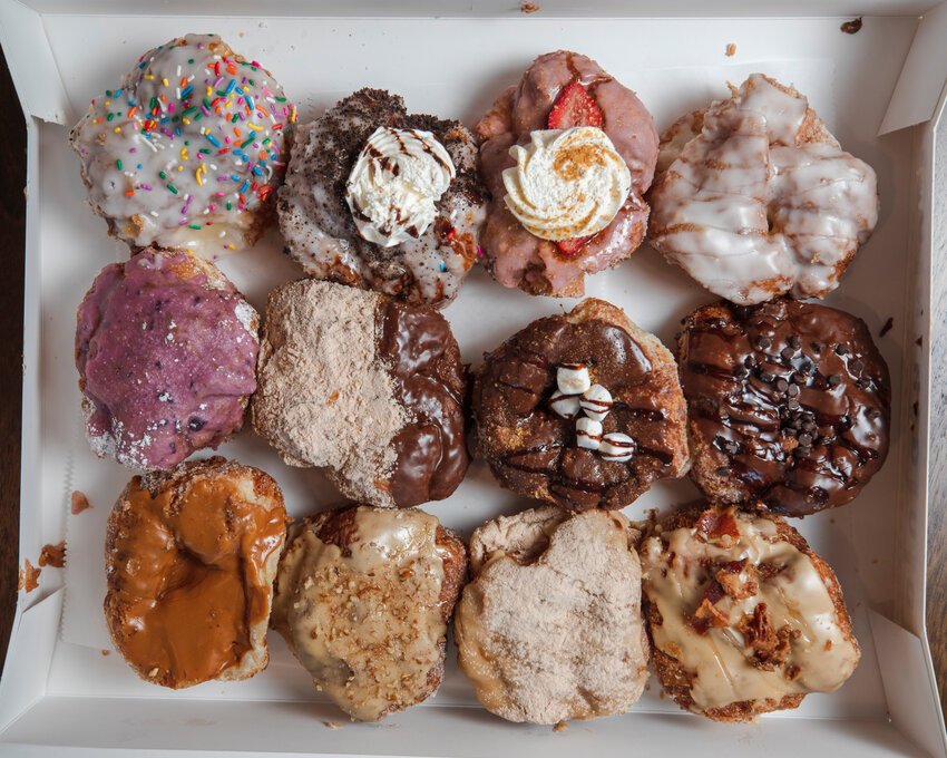 Parlor Doughnuts brings a new type to the mix with its layered doughnut. A wide range of toppings are available. Small batches are made fresh all day.