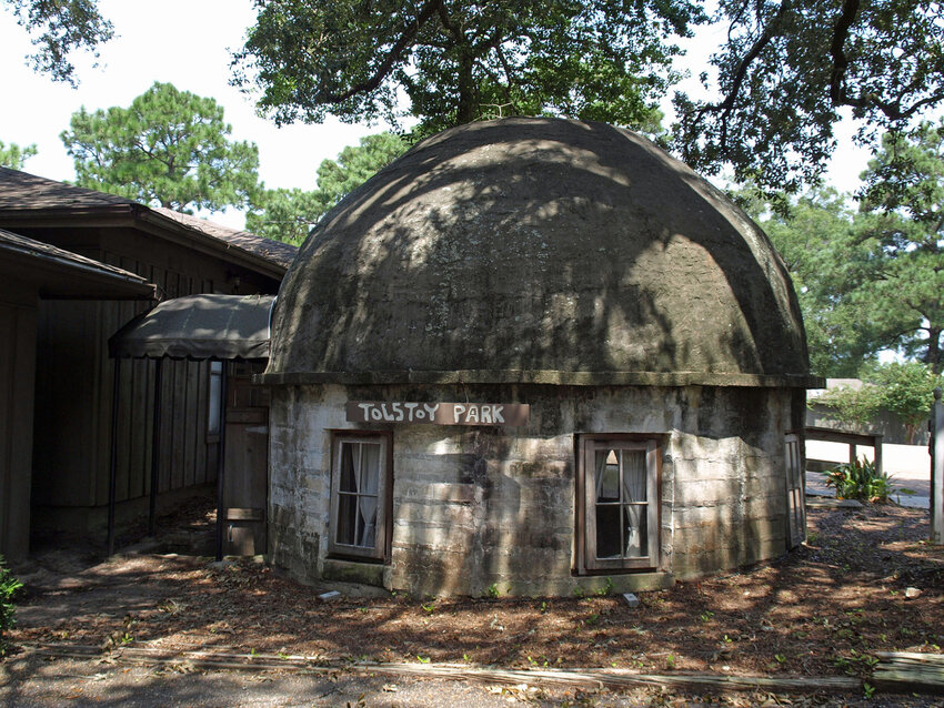 The Henry Stuart Home was built in 1925. This building was constructed as a circular, domed hut and stands at 14 feet in diameter and sinks two feet into the ground, featuring six top-hinged windows that circle the building and two skylights on the roof.