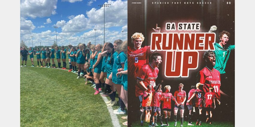 The Gulf Shores Dolphins and Spanish Fort Toros earned Red Map trophies from the AHSAA State Soccer Championships in Huntsville over the weekend as runners-up in their classifications. It was a second consecutive for Gulf Shores and Spanish Fort&rsquo;s first-ever appearance in the state finals.