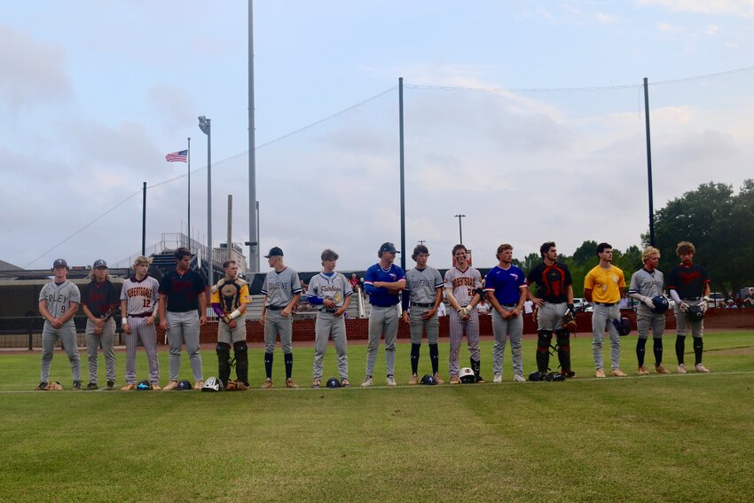 The Baldwin County All-Star squad was introduced ahead of the inaugural Senior Showdown at McGill-Toolen&rsquo;s Archbishop Lipscomb Complex in Mobile on Thursday, May 9. 17 players from seven schools banded together to earn an 11-6 win over the Mobile All-Stars in the event hosted by the Mobile MOBSTERS.