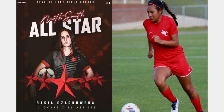 Baldwin County girls&rsquo; soccer coaches selected Spanish Fort junior Basia Czarkowska (Large School) and St. Michael junior Francheska Arellano (Small School) as Coastal Alabama Female Players of the Year following another banner year for their teams. Czarkowska and the Toros won a third straight Class 6A Area 2 title and made the state quarterfinals. Arellano and the Cardinals won their first Class 4A Area 1 title since 2022 then made a repeat trip to the state championship match. The pair will also represent their schools at the AHSAA North-South All-Star contest this summer.