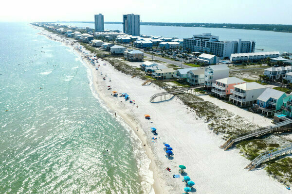 Drone shots from West Beach near Little Lagoon on July 20, 2023.