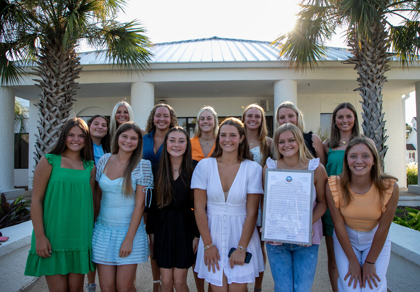 Head softball coach and athletic director Shane Alexander received a proclamation from the Orange Beach School Board honoring the Makos' national championship title bestowed by MaxPreps. The squad was recognized during the regular meeting on Thursday, July 11.