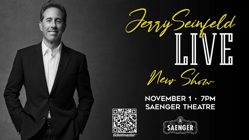 Comedian and actor Jerry Seinfeld is set to take center stage at Mobile's Saenger Theatre, Nov. 1, at 7 p.m.