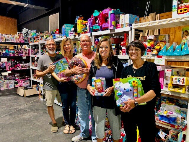 Christian Service Center volunteers at &quot;Toyland,&quot; the gift distribution site.