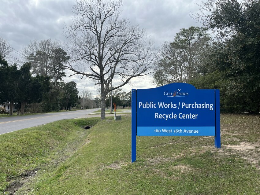The Gulf Shores Recycling Center has labeled bins for specific items to ensure everything is recycled in the correct place.