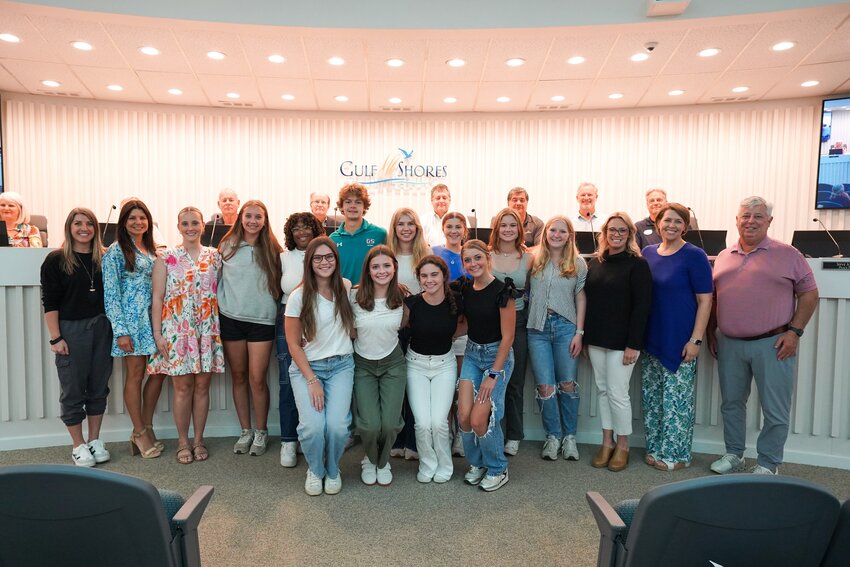 Featured above is the Gulf Shores Junior City Council and Gulf Shores School staff members at the October council meeting where the Junior Council was first announced.