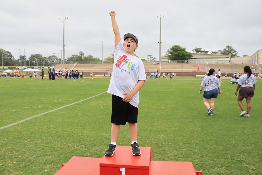 Students won awards for the Special Olympic Games from a softball throw to a sprint along the track.