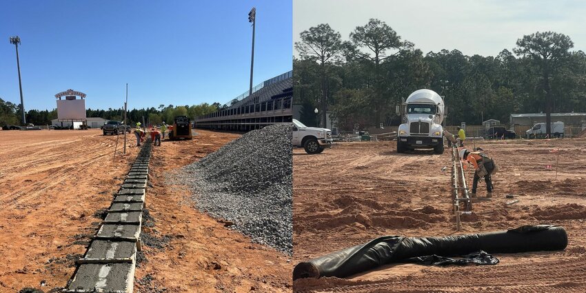 The groundwork is being laid by Sports Turf Company and Bear General Contractors for the new Orange Beach Sportsplex that is set to include an eight-lane running track around the artificial turf field in the competition stadium.