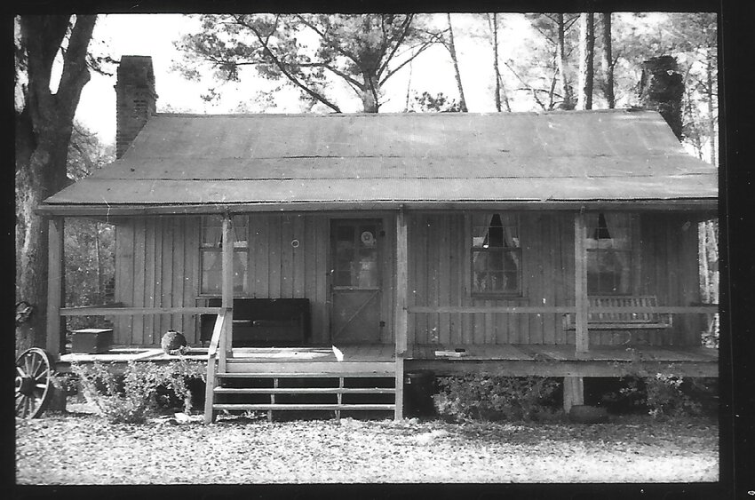 Weeks cabin moved from Weeks Bay to Bon Secour by George Brown. Photo courtesy of Baldwin County Historic Development Commission, John Sledge 1985 Survey