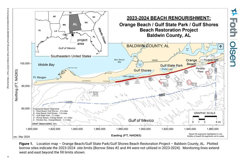 Foth/Olsen Associates detailed the beach areas covered in the monitoring process in their task order.