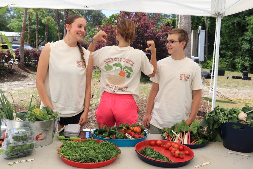 Junior City Councilmembers sold produce from the Gulf Shores High School greenhouse.