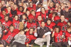 The Spanish Fort Toros celebrate their first football championship on Dec. 2, 2010, at Jordan-Hare Stadium. The Toros (13-2) defeated Briarwood Christian 14-0 to win the 5A title in just their fifth year of varsity football.