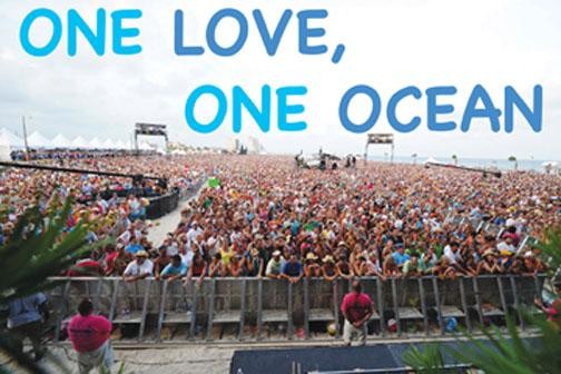 An ocean of revelers enjoy Jimmy Buffett's "Concert for the Coast" at the Gulf Shores Public Beach. July 2010.