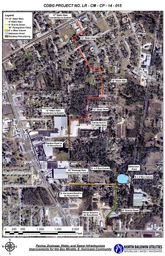 Map shows project area for CDBG grant in Bay Minette.