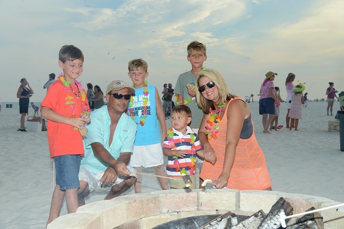 James, Kristy, Cade and Eli Tacker with Braydon and KJ Brewer at the 2014 bash.