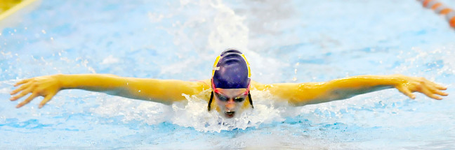 Olivia Smith took bronze in the 100 Butterfly state championship for Daphne.