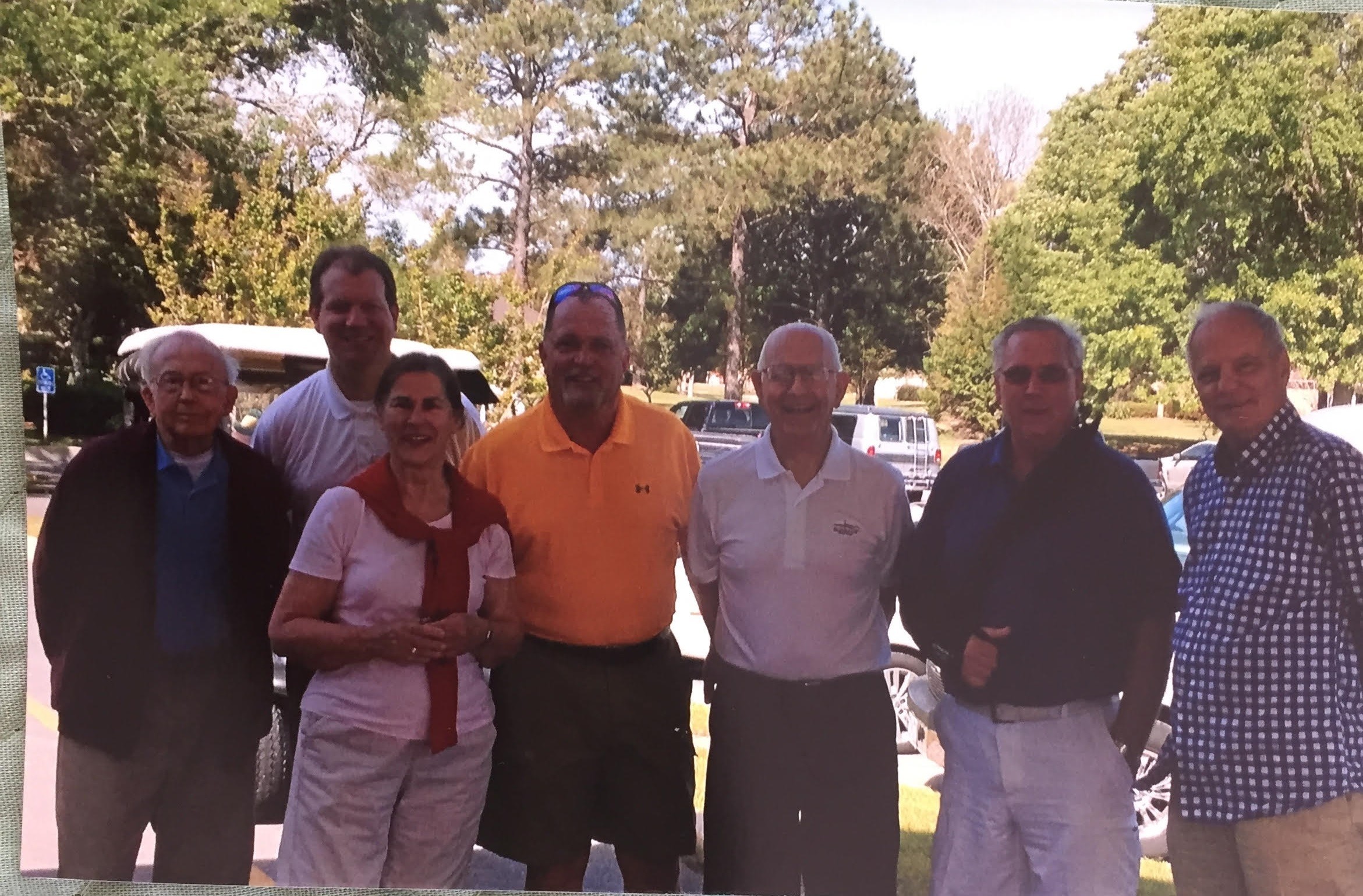Pictured, from left, are organizers for past tournaments, including Coach Ivan Jones, David Musial, Dot Vosloh, Kenny Whiten, David Vosloh, George James and Ron Arrington.